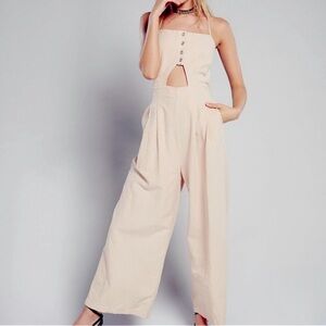 Free People Marbella Linen Jumpsuit